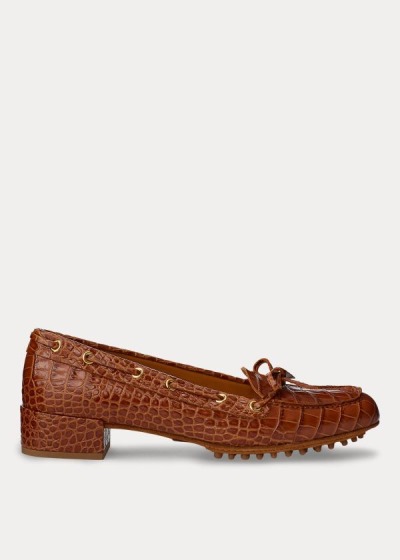 Women's Ralph Lauren Lyssa Embossed Calfskin Loafers | 194062GUC